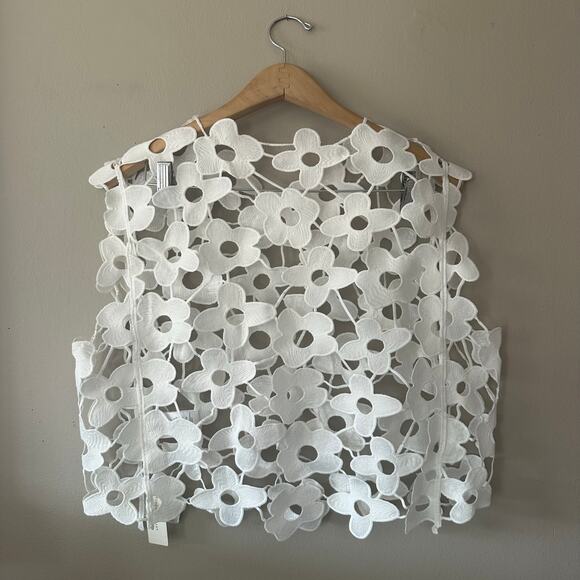 Anthropologie Maeve Maeve Floral Lace Vest OS NEW WITH TAGS - Picture 7 of 7